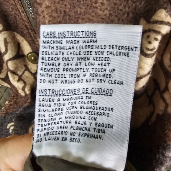 VTG Current Seen Reversible Southwestern Parka Coat M Hooded Brown Blue Aztec - Picture 12 of 14